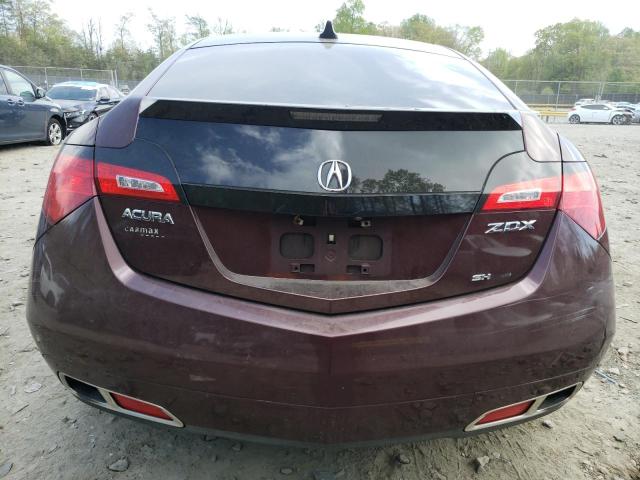 2HNYB1H42AH502364 - 2010 ACURA ZDX TECHNOLOGY BURGUNDY photo 6