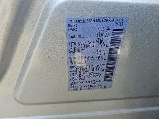 5N1AR2MN9EC637448 - 2014 NISSAN PATHFINDER S SILVER photo 13