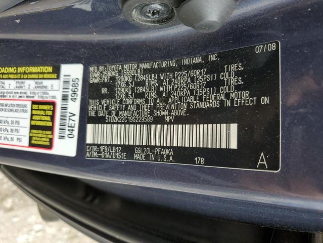 5TDZK22C19S229589 - 2009 TOYOTA SIENNA XLE GRAY photo 13