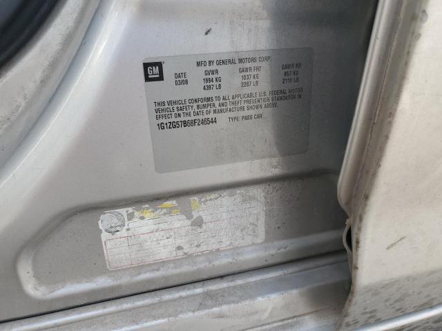 1G1ZG57B68F246544 - 2008 CHEVROLET MALIBU LS SILVER photo 12