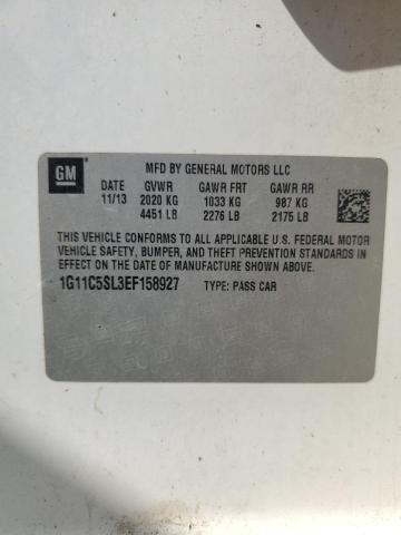 1G11C5SL3EF158927 - 2014 CHEVROLET MALIBU 1LT 白色 照片 12