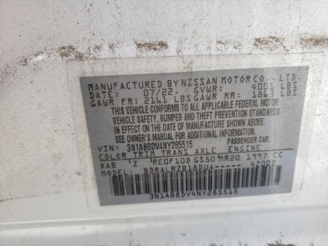 3N1AB8DV4NY285515 - 2022 NISSAN SENTRA SR WHITE photo 12