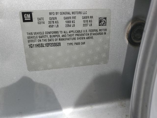 1G11H5SL1EF233528 - 2014 CHEVROLET MALIBU LTZ SILVER photo 12