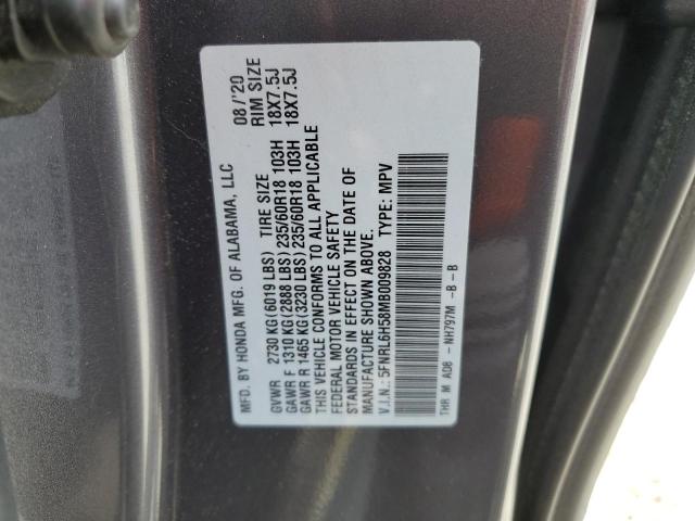 5FNRL6H58MB009828 - 2021 HONDA ODYSSEY EX GRAY photo 13