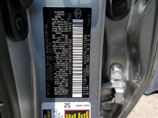 4T1G11AK5PU799192 - 2023 TOYOTA CAMRY SE NIGHT SHADE SILVER photo 13