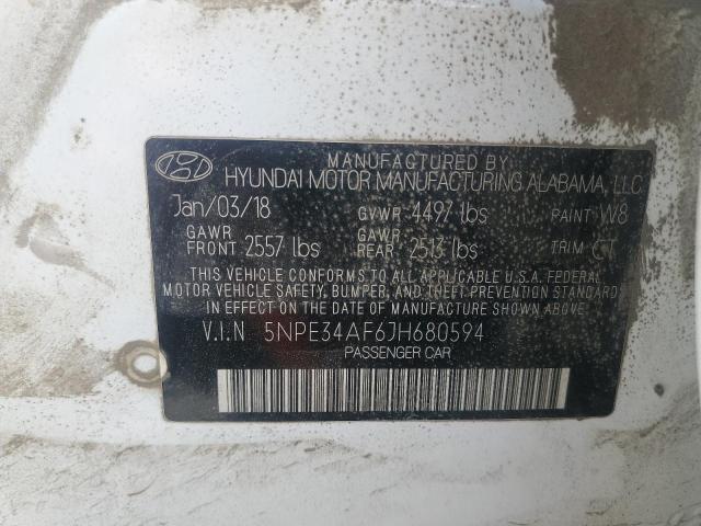 5NPE34AF6JH680594 - 2018 HYUNDAI SONATA SPORT Weiß Foto 12