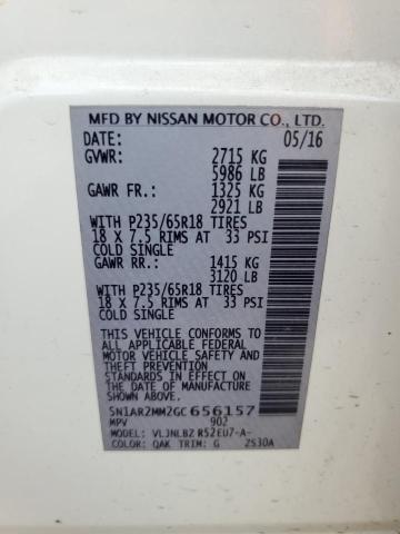 5N1AR2MM2GC656157 - 2016 NISSAN PATHFINDER S WHITE photo 13