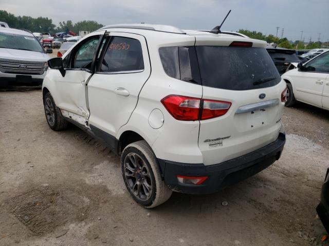 MAJ6P1WL7JC196408 - 2018 FORD ECOSPORT TITANIUM WHITE photo 3