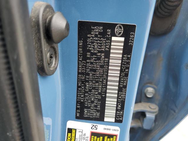 4T1G11AK3PU150118 - 2023 TOYOTA CAMRY SE NIGHT SHADE BLUE photo 12