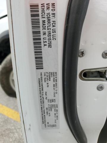 1C6RR7LG1RS157592 - 2024 RAM 1500 CLASS SLT თეთრი ფოტო 13