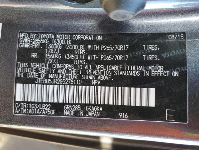 JTEBU5JR2G5278110 - 2016 TOYOTA 4RUNNER SR5/SR5 PREMIUM 石墨色 照片 13