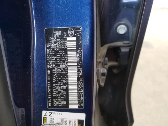 2T1KR32E37C678489 - 2007 TOYOTA COROLLA MA XR BLUE photo 12