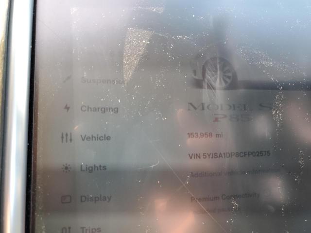 5YJSA1DP8CFP02575 - 2012 TESLA MODEL S WHITE photo 9