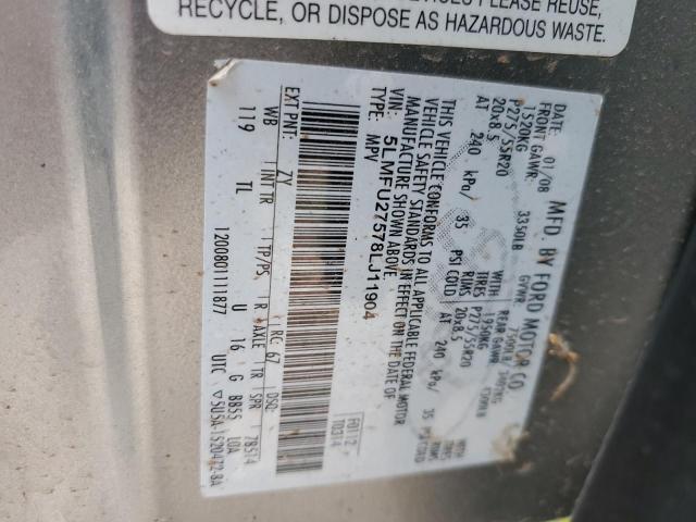 5LMFU27578LJ11904 - 2008 LINCOLN NAVIGATOR ვერცხლისფერი ფოტო 13