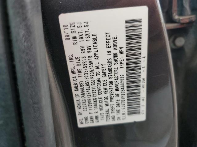 5J8TB1H20BA002039 - 2011 ACURA RDX CHARCOAL photo 12