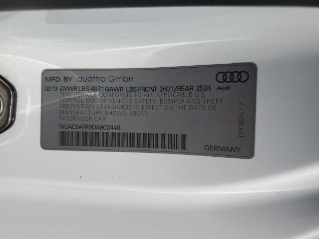 WUAC6AFR9DA902446 - 2013 AUDI RS5 WHITE photo 13