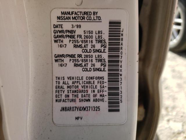 JN8AR07Y4XW371325 - 1999 NISSAN PATHFINDER LE WHITE photo 14