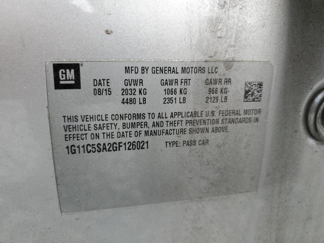 1G11C5SA2GF126021 - 2016 CHEVROLET MALIBU LIM LT Күміс фото 13