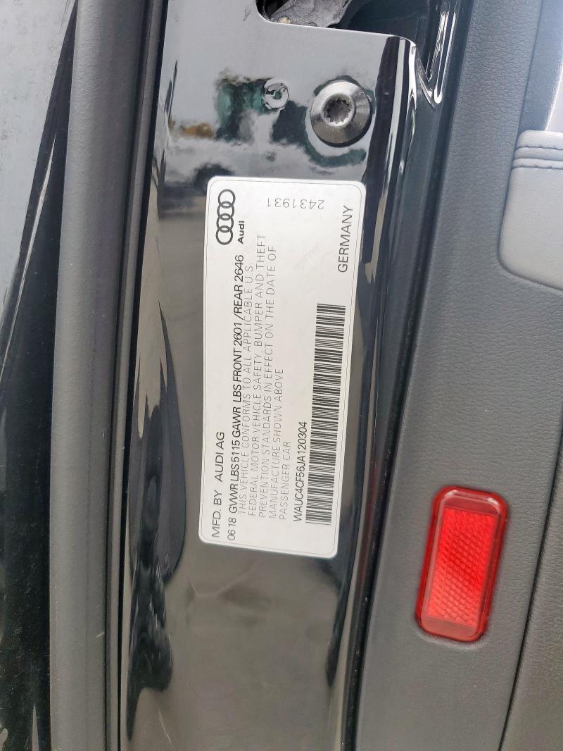 WAUC4CF56JA120304 - 2018 AUDI S5 PRESTIGE BLACK photo 12