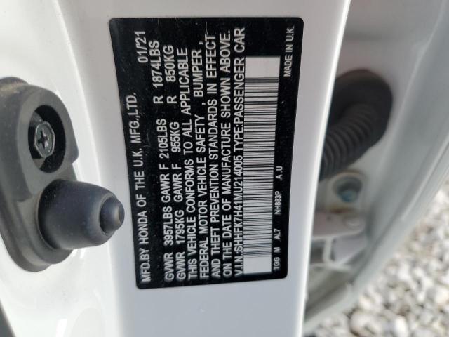 SHHFK7H41MU214005 - 2021 HONDA CIVIC SPORT 白色 照片 12