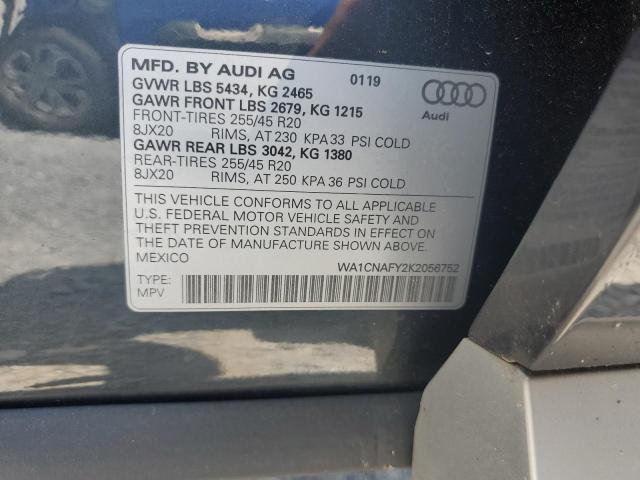 WA1CNAFY2K2056752 - 2019 AUDI Q5 PRESTIGE 灰色 照片 13