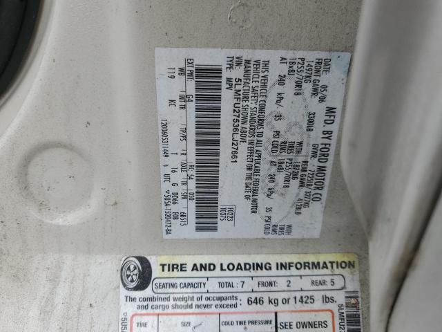 5LMFU27536LJ27661 - 2006 LINCOLN NAVIGATOR WHITE photo 13