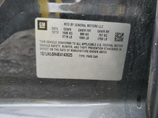 1G1JA5SH4E4143625 - 2014 CHEVROLET SONIC LS 石墨色 照片 12