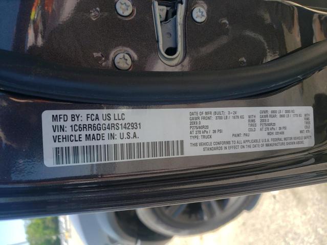 1C6RR6GG4RS142931 - 2024 RAM 1500 CLASS SLT ნაცრისფერი ფოტო 12