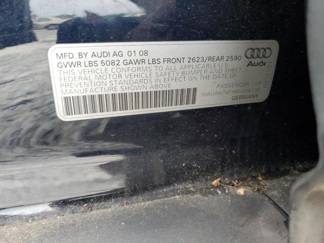 WAUAH74F98N096100 - 2008 AUDI A6 3.2 BLUE photo 12