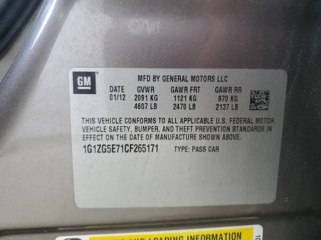 1G1ZG5E71CF265171 - 2012 CHEVROLET MALIBU LTZ ყავისფერი ფოტო 12