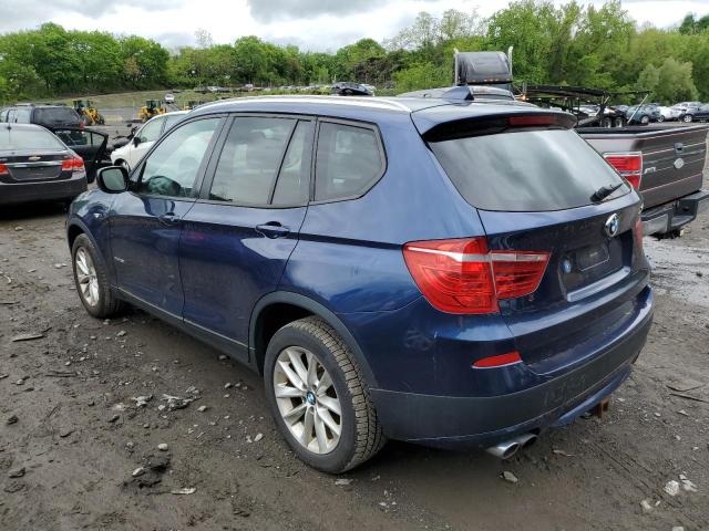 5UXWX9C50E0D19098 - 2014 BMW X3 XDRIVE28I BLUE photo 2