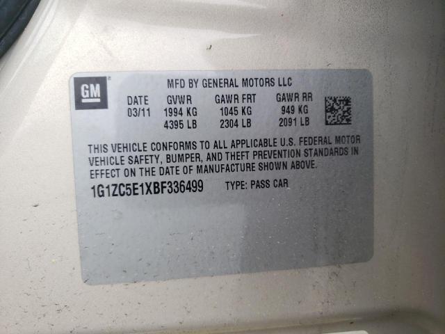 1G1ZC5E1XBF336499 - 2011 CHEVROLET MALIBU 1LT SILVER photo 12