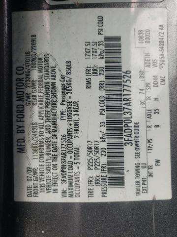 3FADP0L37AR177526 - 2010 FORD FUSION HYBRID GRAY photo 12