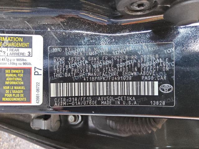 4T1BF1FK7FU491038 - 2015 TOYOTA CAMRY SE LE 黑色 照片 12