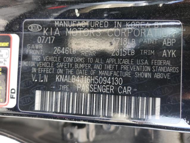 KNALB4J16H5094130 - 2017 KIA CADENZA PREMIUM BLACK photo 12