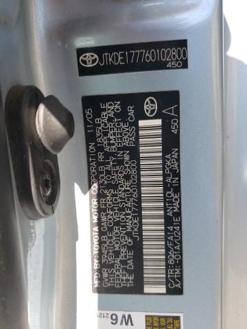 JTKDE177760102800 - 2006 TOYOTA SCION TC 银色 照片 12