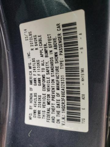 1HGCR3F86EA029331 - 2014 HONDA ACCORD EXL GRAY photo 12