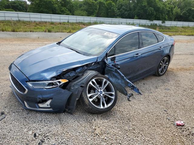 3FA6P0K96KR241474 - 2019 FORD FUSION TITANIUM BLUE photo 1