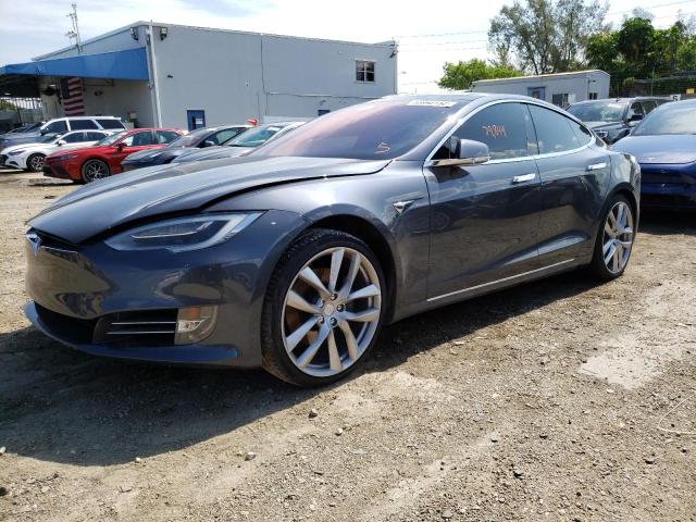 5YJSA1E11HF177408 - 2017 TESLA MODEL S Մոխրագույն լուսանկար 1