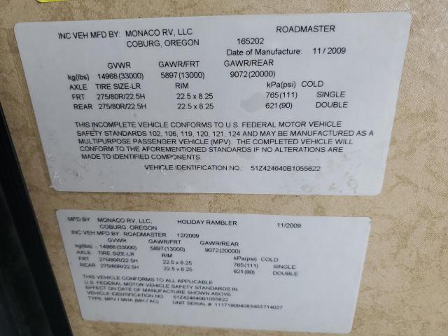 51Z424640B1055622 - 2011 ROADMASTER RAIL RAISED RAI TWO TONE photo 10