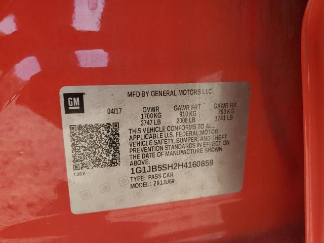 1G1JB5SH2H4160859 - 2017 CHEVROLET SONIC LS RED photo 12