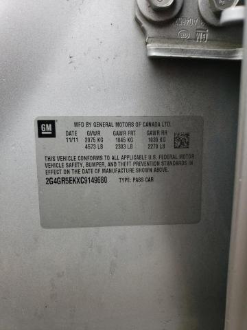 2G4GR5EKXC9149680 - 2012 BUICK REGAL 银色 照片 13