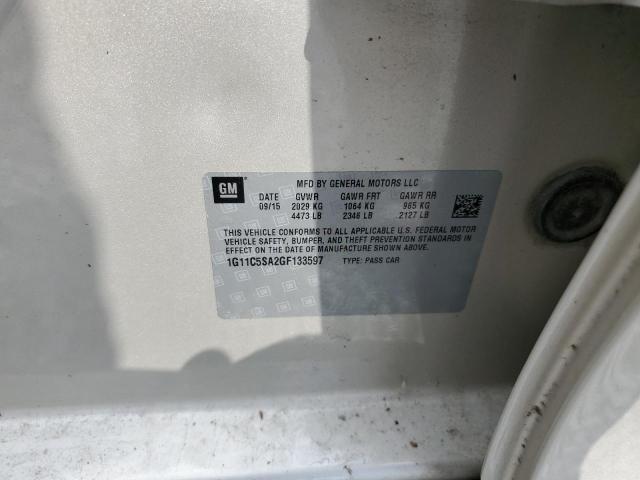 1G11C5SA2GF133597 - 2016 CHEVROLET MALIBU LIM LT ოქროსფერი ფოტო 12