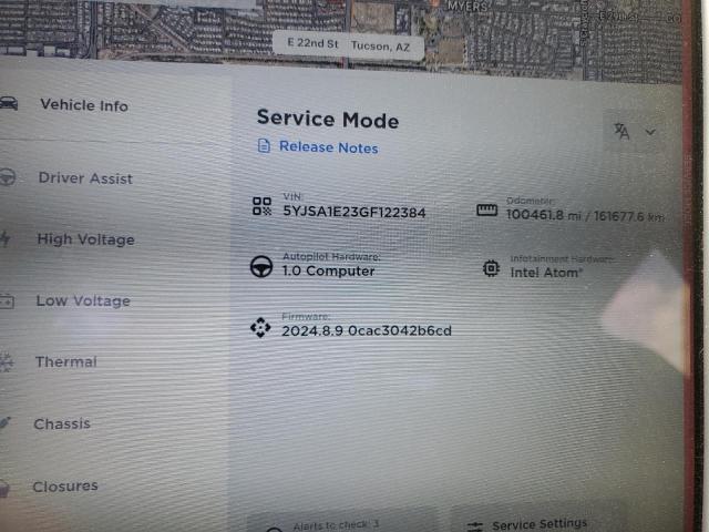 5YJSA1E23GF122384 - 2016 TESLA MODEL S Qəhvəyi foto 9