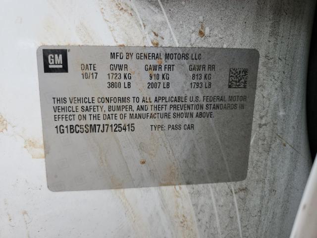 1G1BC5SM7J7125415 - 2018 CHEVROLET CRUZE LS WHITE photo 13