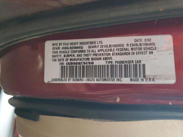 4S3BH665627647648 - 2002 SUBARU LEGACY OUTBACK BURGUNDY photo 14