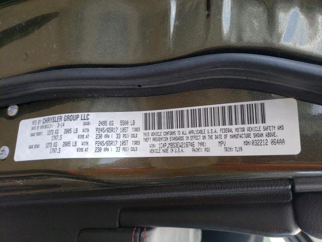 1C4PJMBS3EW218746 - 2014 JEEP CHEROKEE TRAILHAWK Yaşıl foto 13