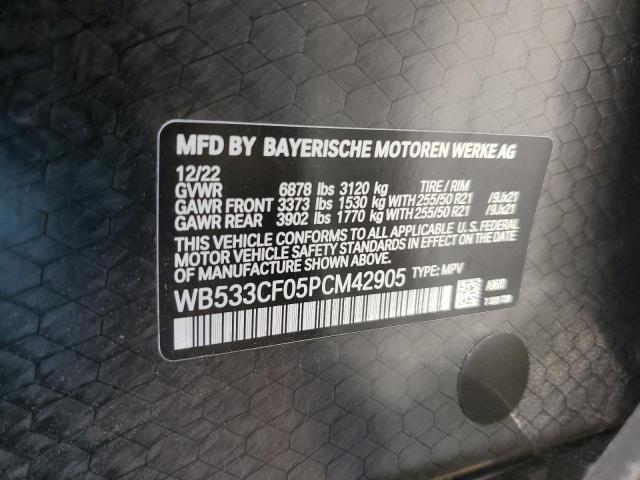 WB533CF05PCM42905 - 2023 BMW IX M60 WHITE photo 12
