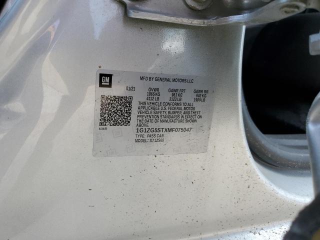 1G1ZG5STXMF075047 - 2021 CHEVROLET MALIBU RS 银色 照片 12