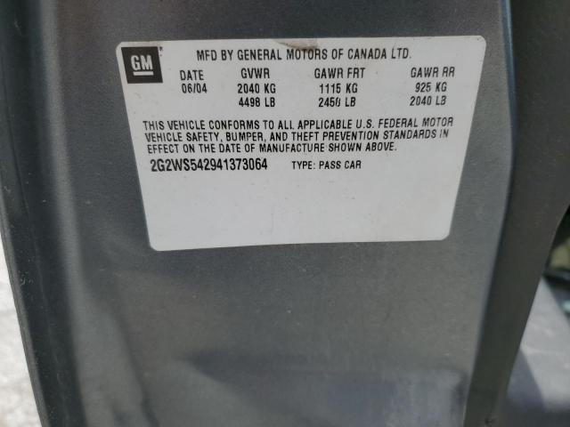 2G2WS542941373064 - 2004 PONTIAC GRAND PRIX GT2 ნაცრისფერი ფოტო 12